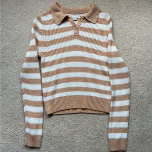 American Eagle Striped Sweater with Collar